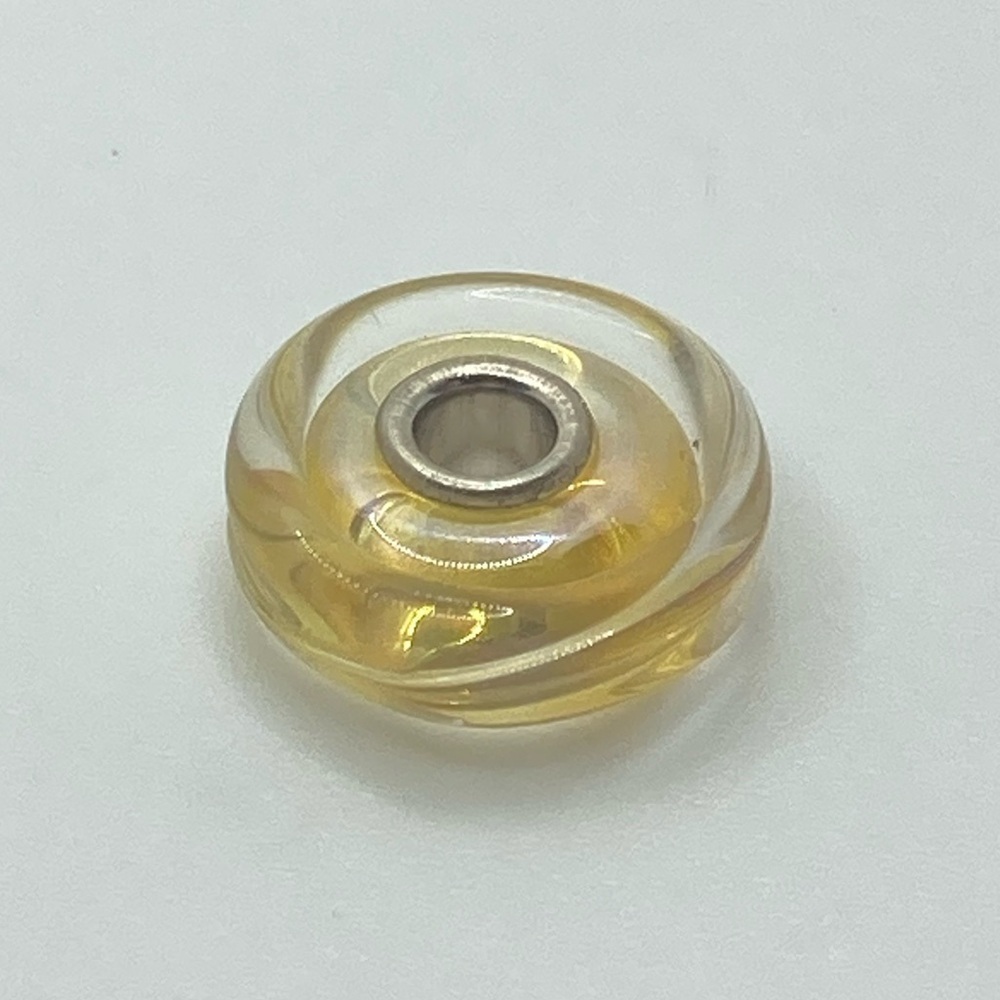 𝅺925 LAA Honey Twilight Murano Glass Beads Pearlescent yellow 61402 Retired EUC